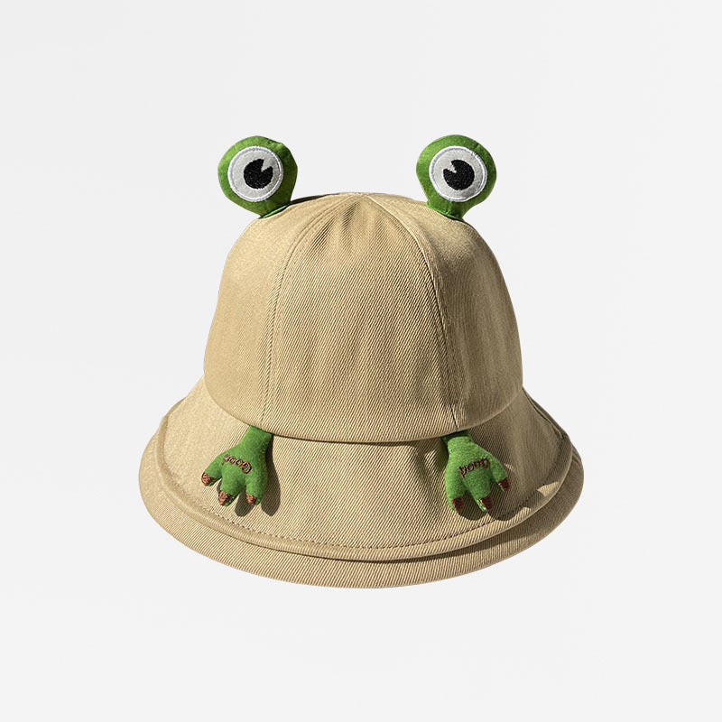 Sombrero de cubo de rana de dibujos animados de poliéster de algodón al por mayor